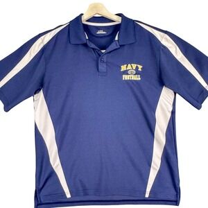 Navy Midshipmen Polo Shirt Mens Medium‎ Blue NCAA Football Under Armour Golf